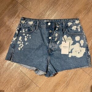 Forever 21 Blue and White Denim Shorts
